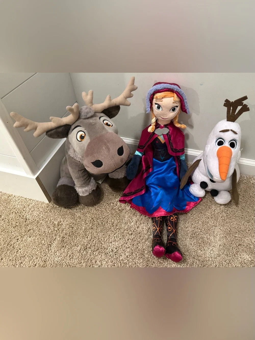 Disney Frozen Plush Bundle Sven Anna Olaf Stuffed Animals Large Lot of 3